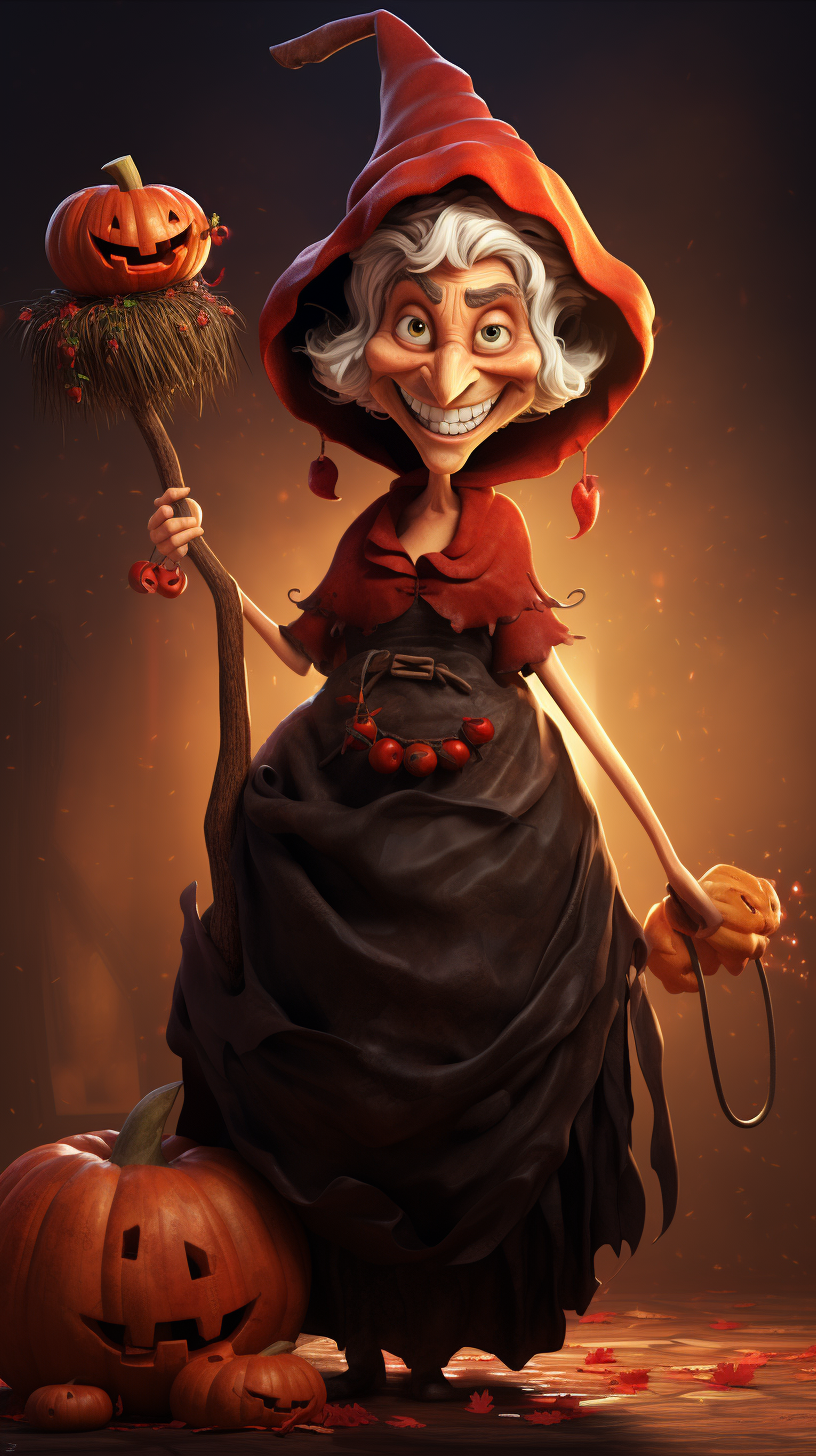 Italian Christmas Witch in Pixar Art