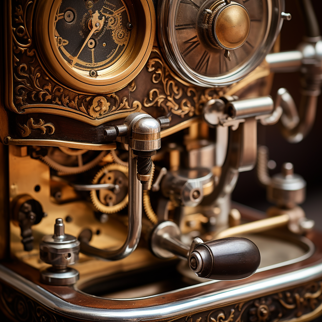 Old Italian coffee machine on display