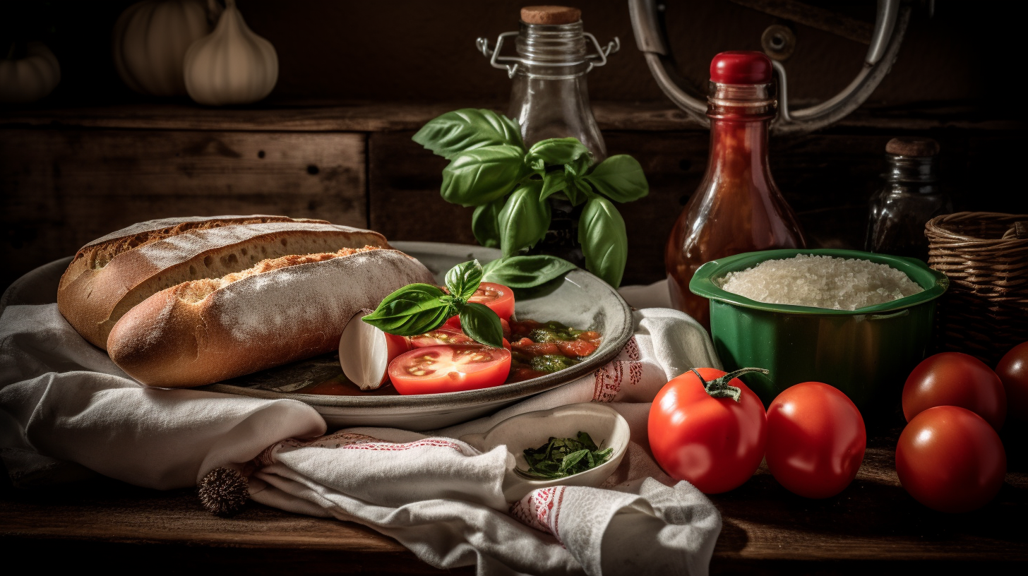 Italian food with flag colors