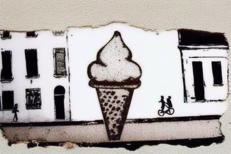 Italian ice cream shop graffiti