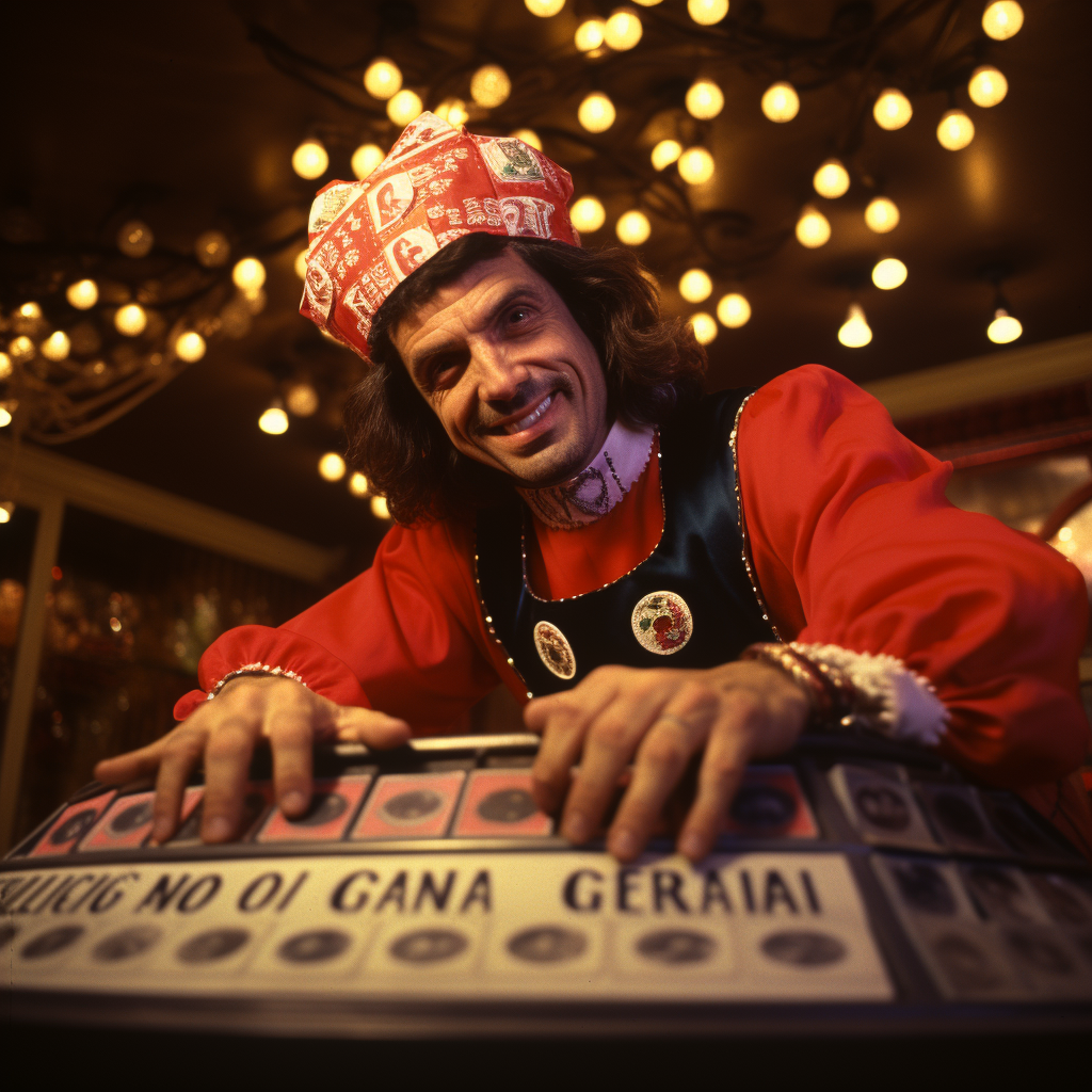 Italian man Gene Orlando with ouija board