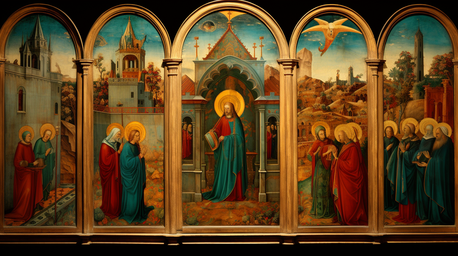 Italian medieval art with religious theme