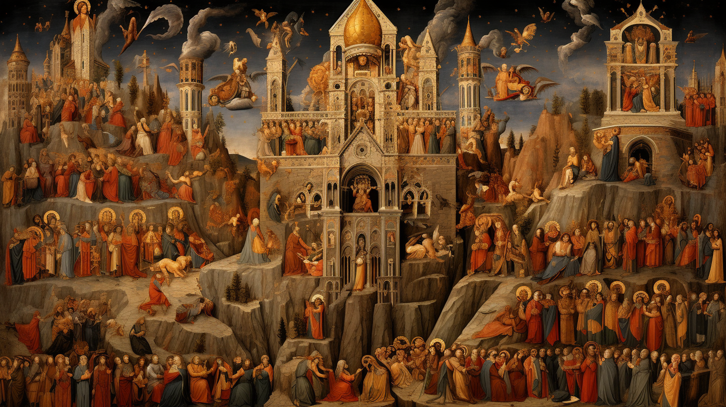 Highly detailed Italian medieval religious art