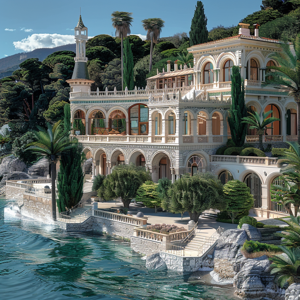 Luxury Italian Mediterranean Mansion Island View