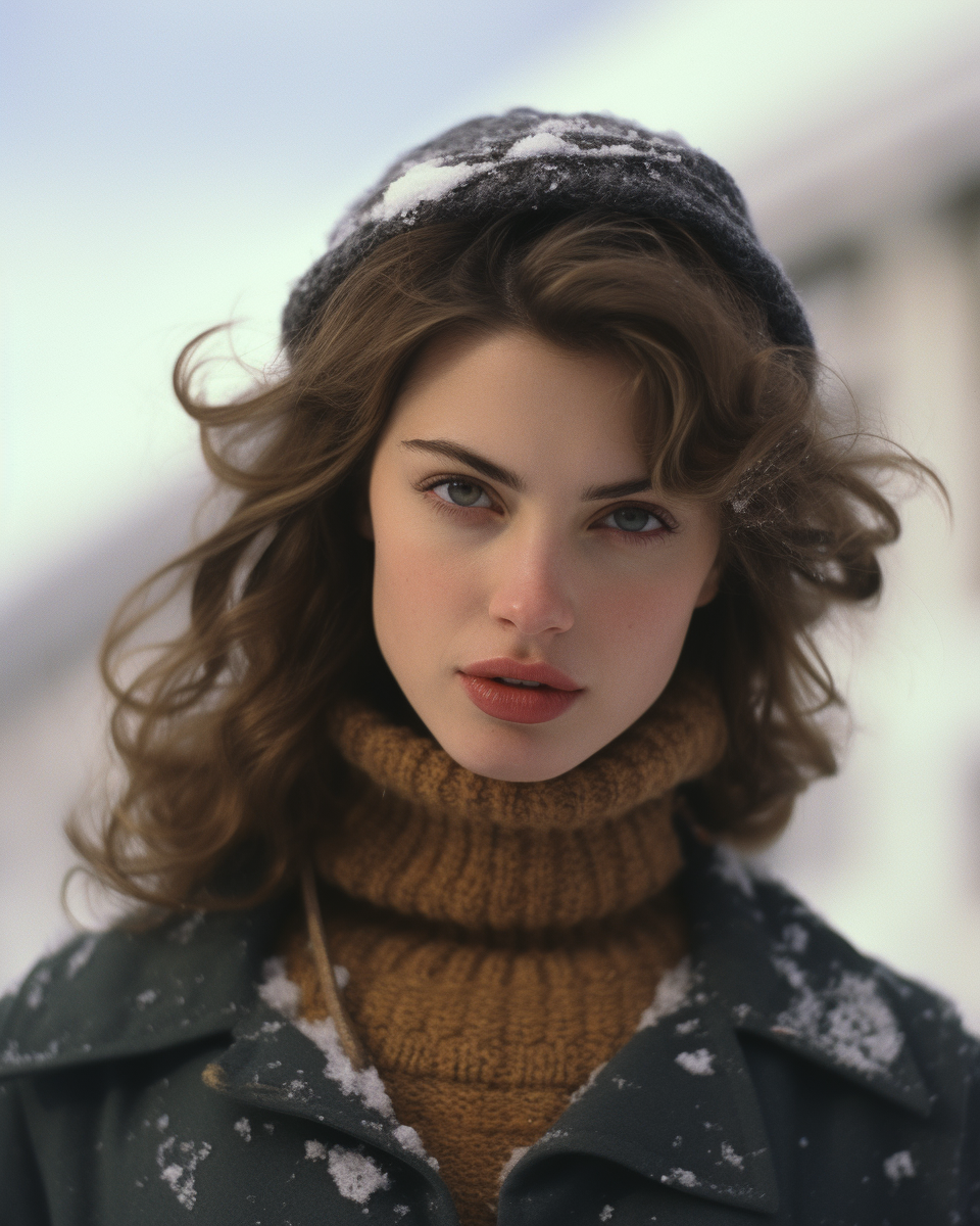 Beautiful Winter Close-Up of Italian Model