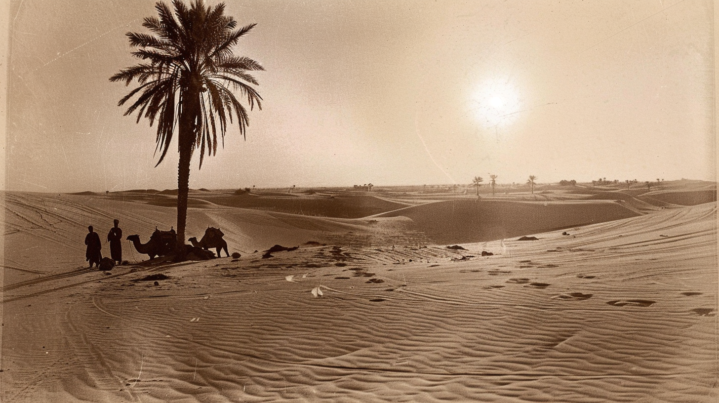 Italian soldiers camp in desert