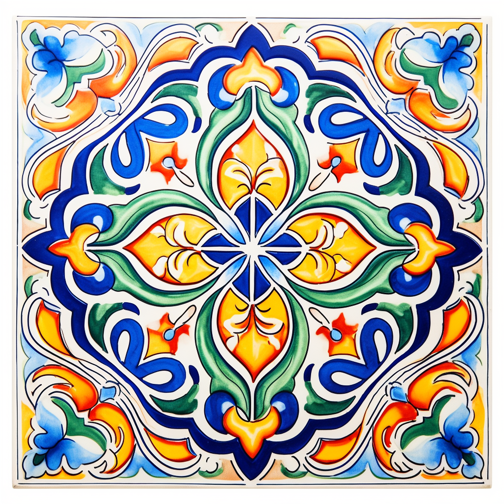 Intricate Italian style roman pattern with colors