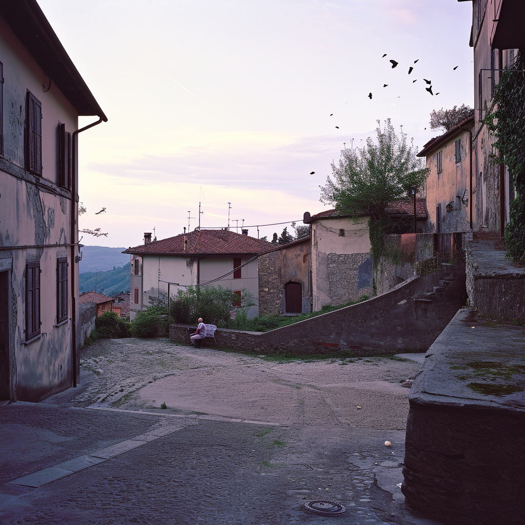 Italian Village Square at Twilight