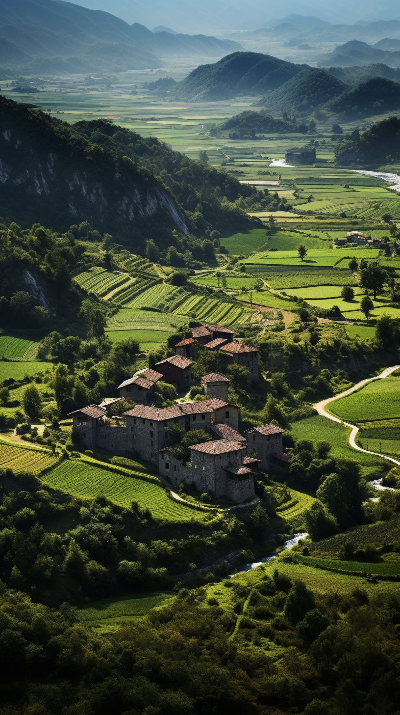 Realistic Photography of Italian Village