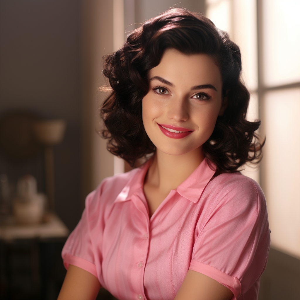 Smiling Italian Girl with Dark Hair