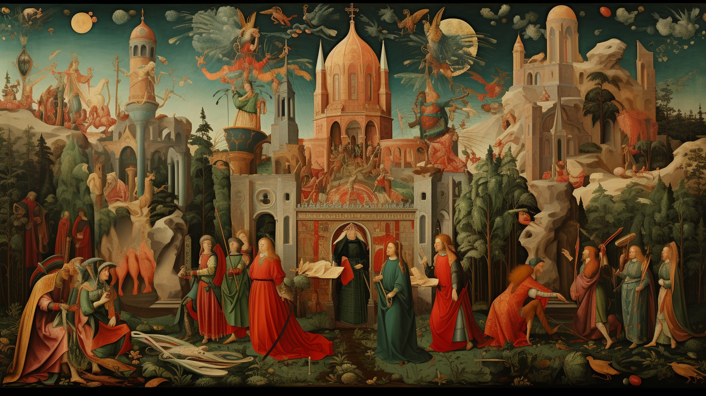 Italian medieval religious art painting