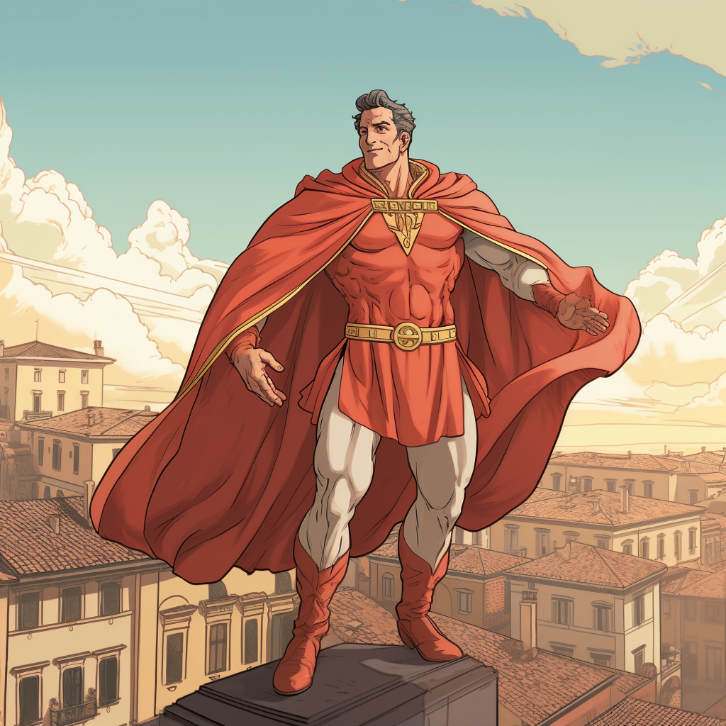 Superhero animation of Italy