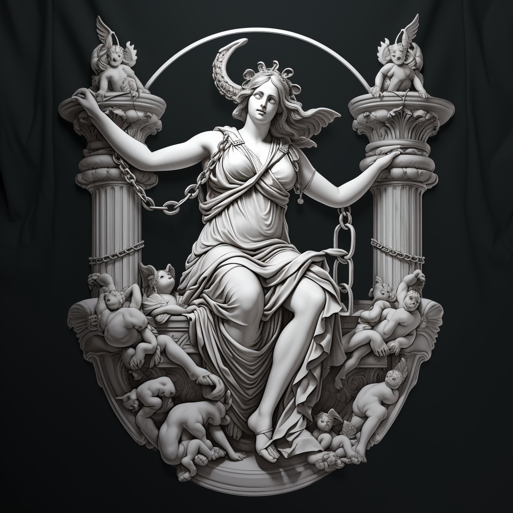 Iustitia Statue T-Shirt Design - Stylish and Eye-catching