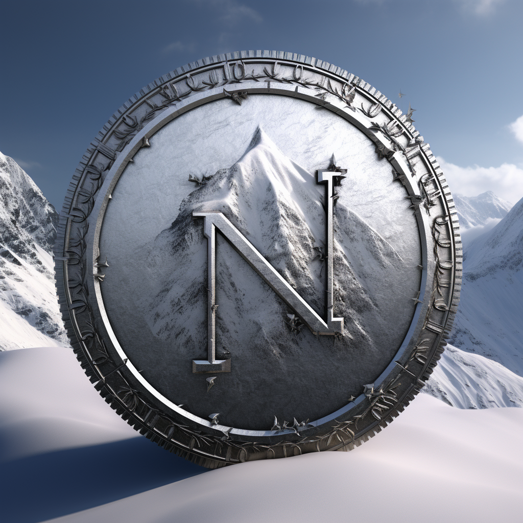 IZN Coin Snow Mountain Simple Cyberpunk