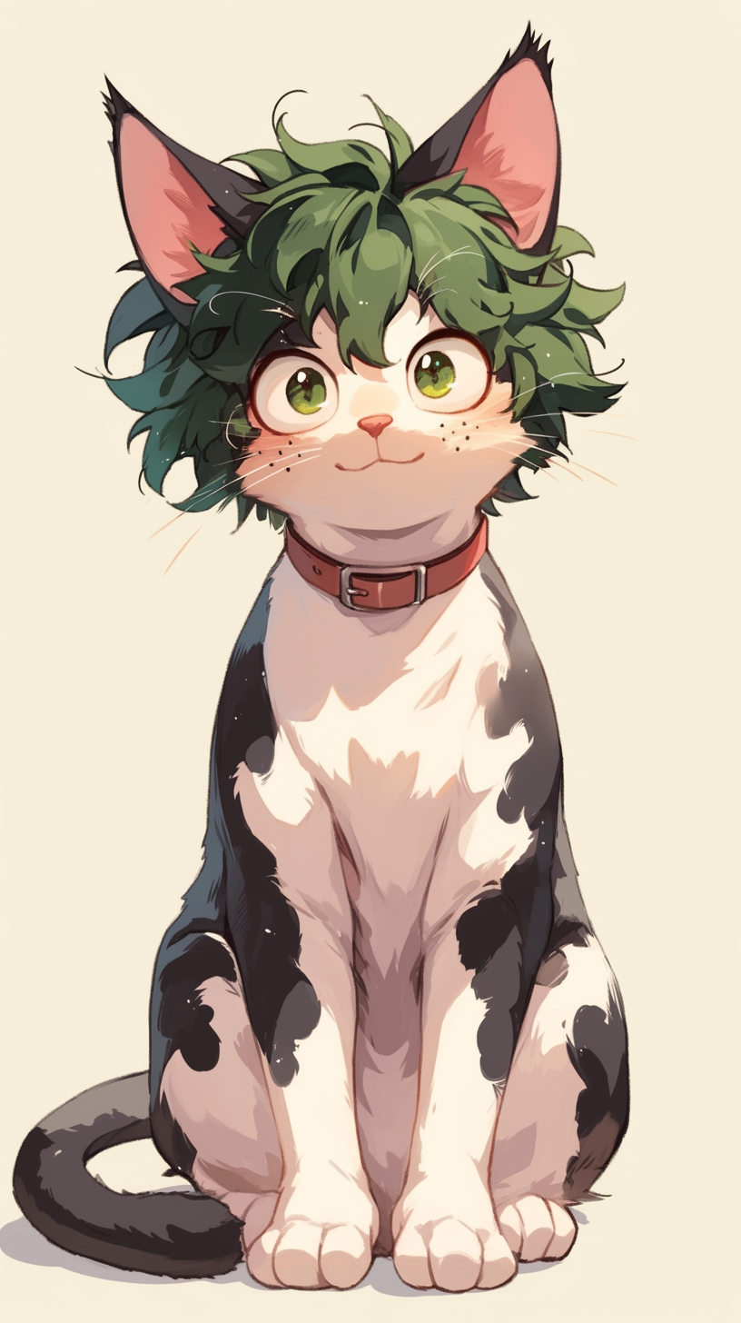 Izuku Midoriya Cat Green Spots