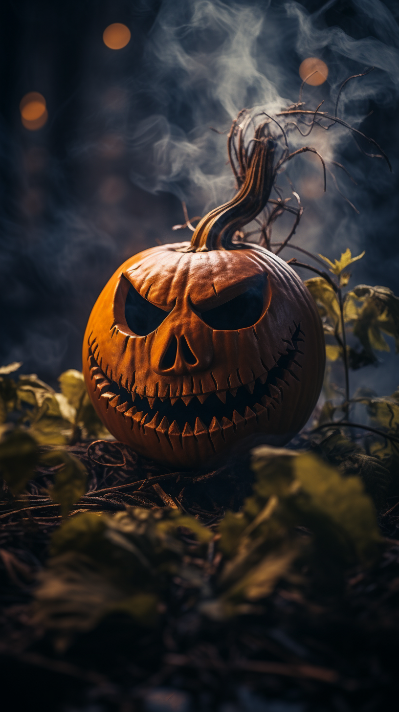 Artistic Jack-o-Lantern with Smoke