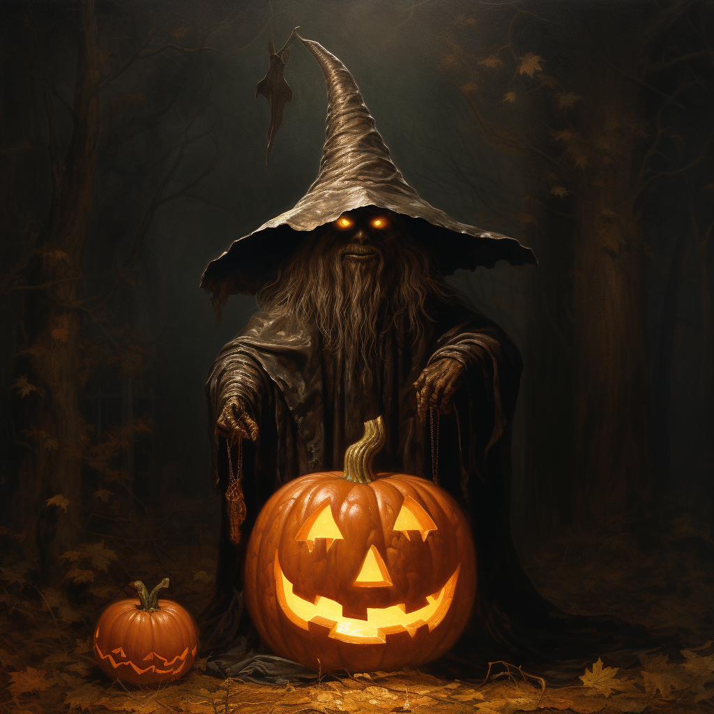 Jack-o'-lantern wizard costume image