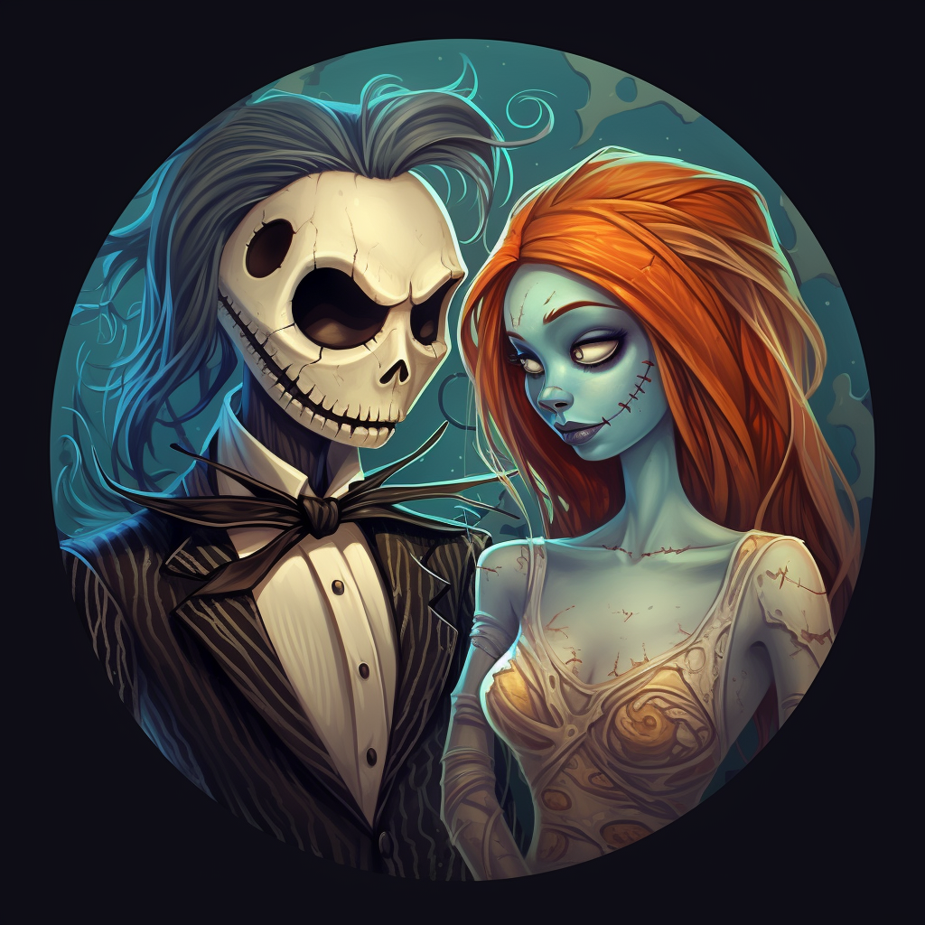 Creepy Realism Image of Jack and Sally