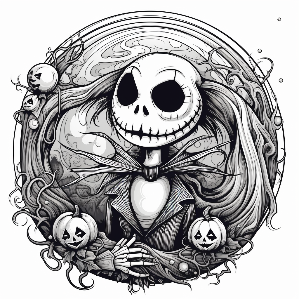 Jack Skellington Halloween Vector Coloring