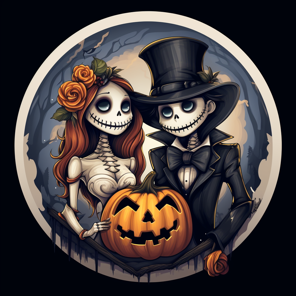 Jack Skellington and Sally Halloween Sticker