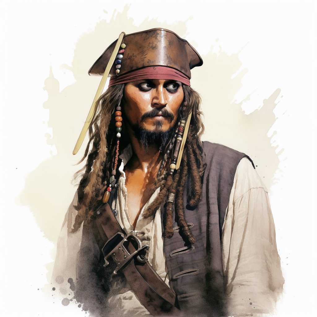 Drawing of Jack Sparrow character