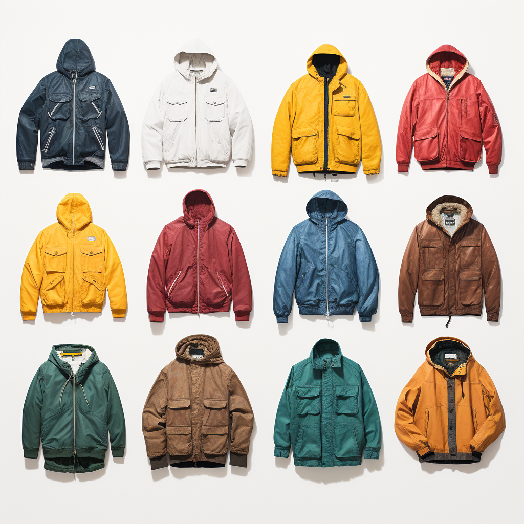 jackets collection white background