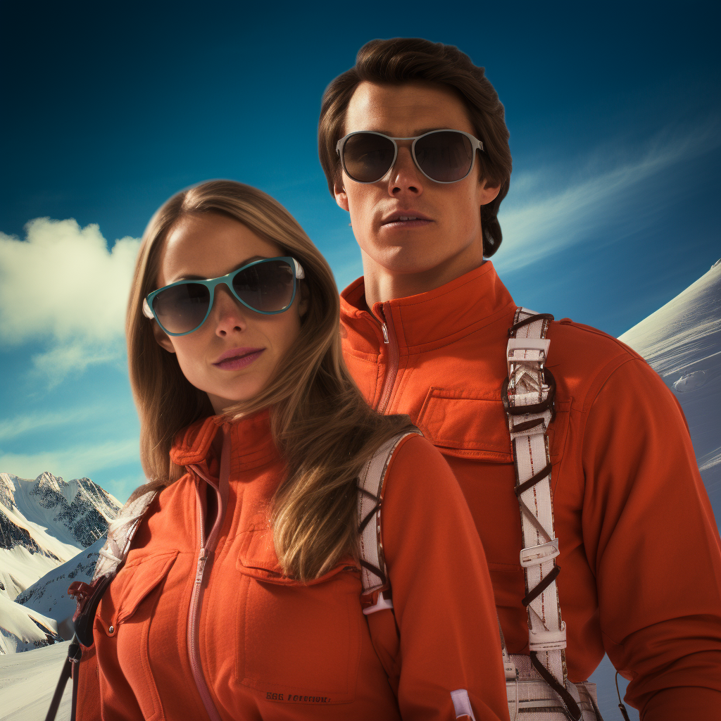 Young couple holding skiis at Jackson Hole Mountain Resort