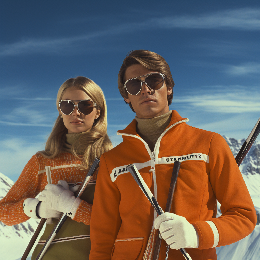 Young couple holding skiis at Jackson Hole Mountain Resort