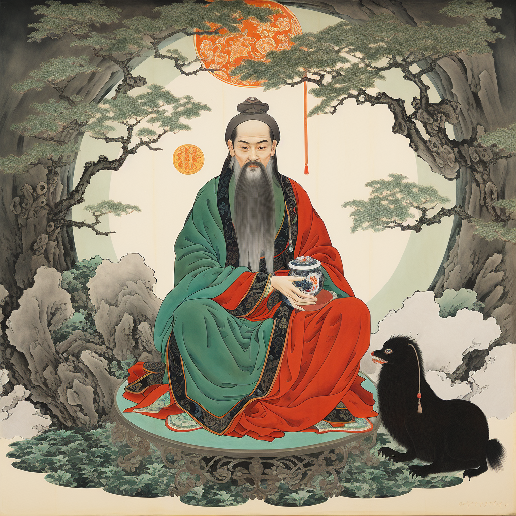 Jade Emperor with Ying Yang Symbol