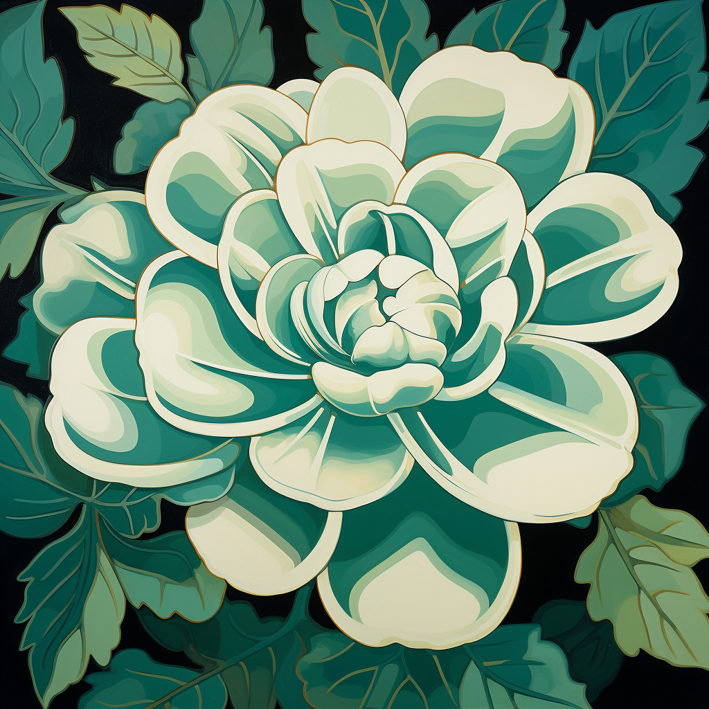 Beautiful jade gardenia flower artwork