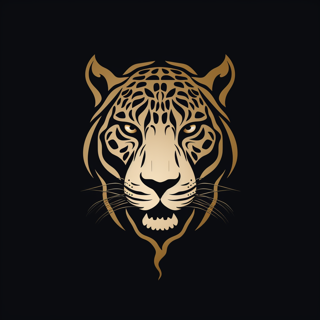 Golden Jaguar Animal Line Art