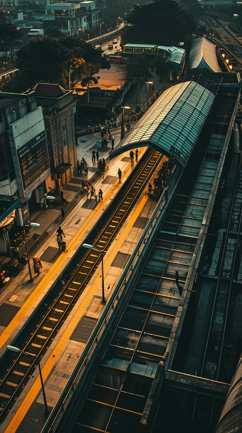 Jakarta metro station with geometric patterns