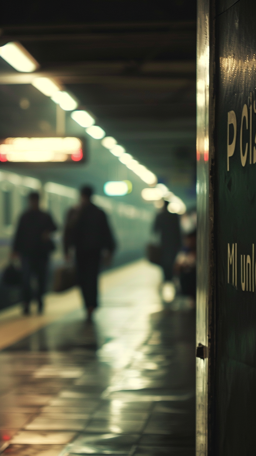 Jakarta Metro Station Sign in Soft Evening Light