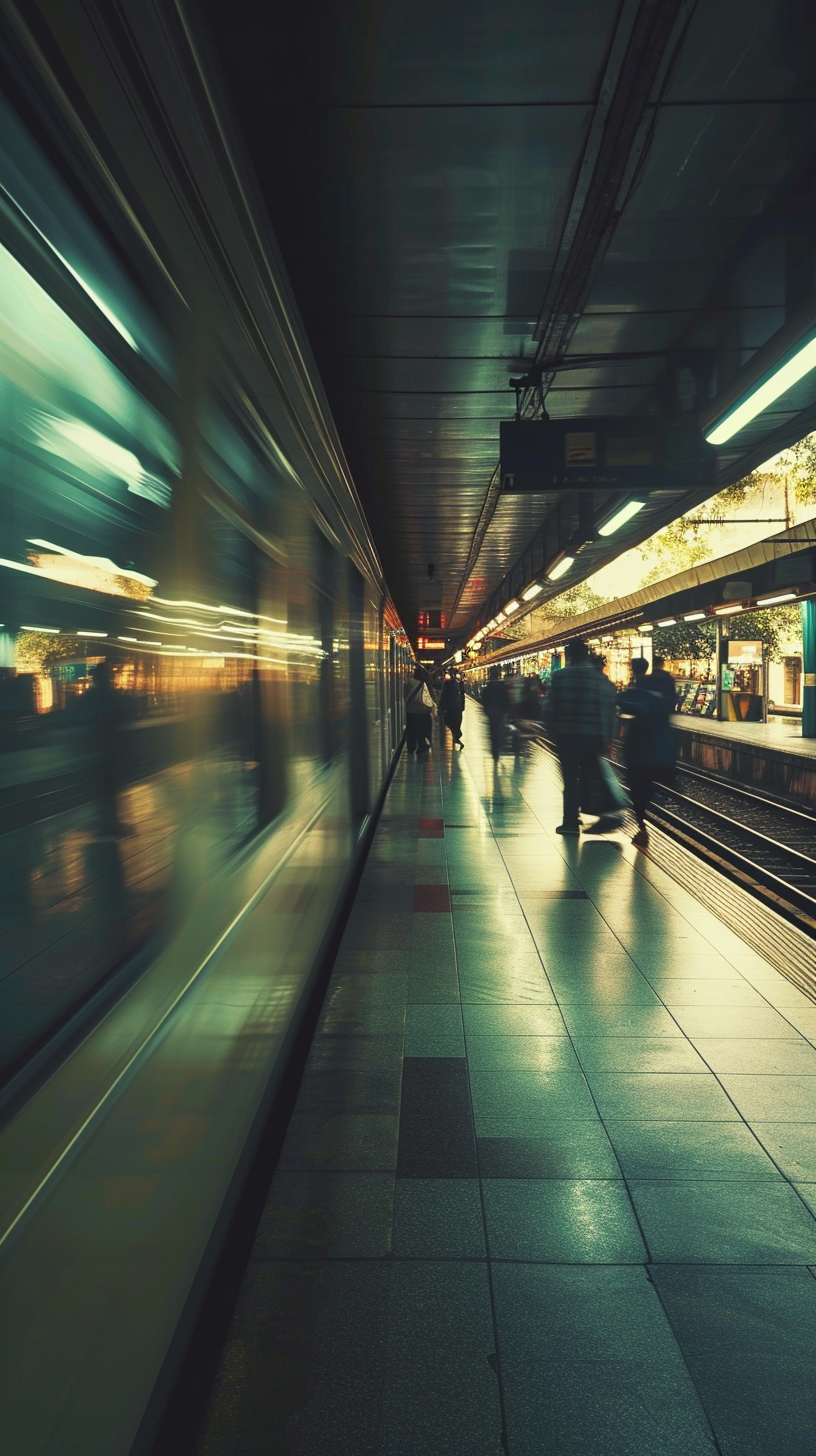 Blurred passengers at Jakarta Metro Station