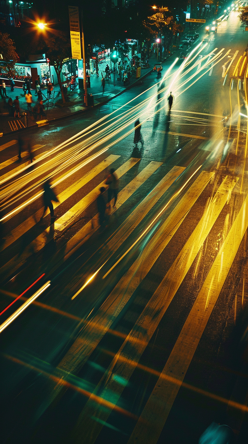 Blurred Motion of Jakarta Pedestrian Crossing