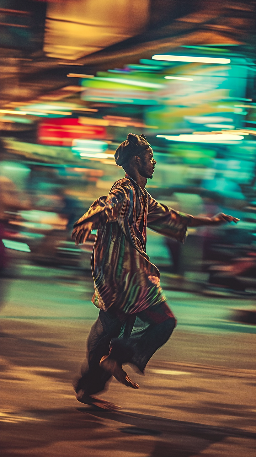 Street performer in vibrant Jakarta