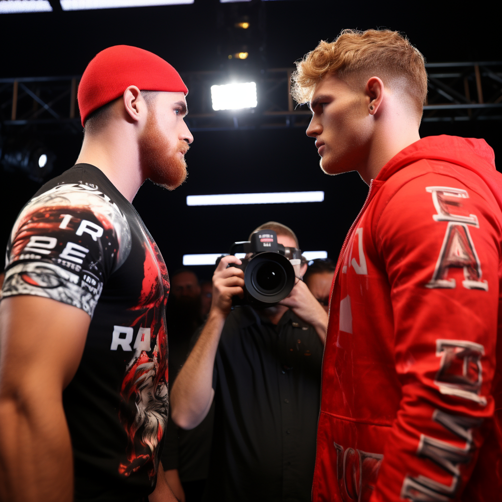 Jake Paul and Canelo Alvarez intense face-off