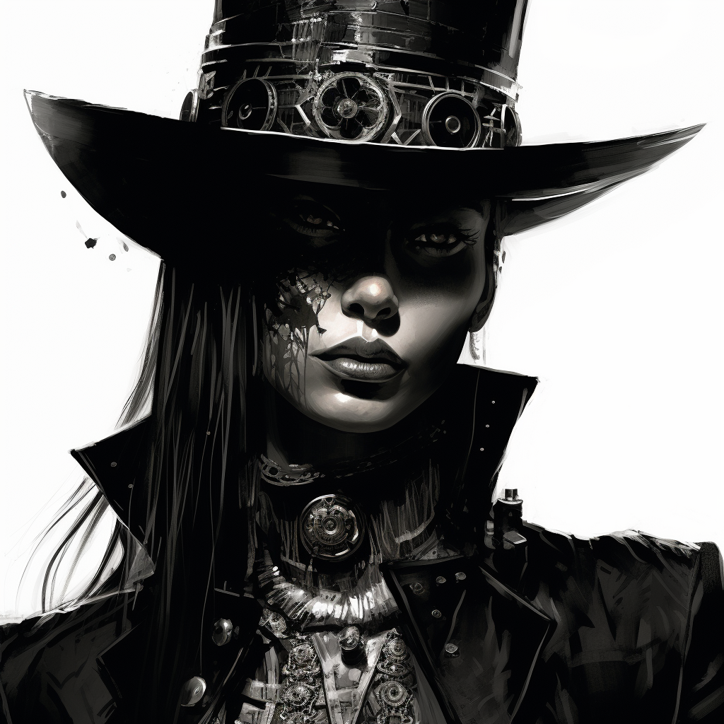 Female Jamaican Cyberpunk Sorcerer with Top Hat