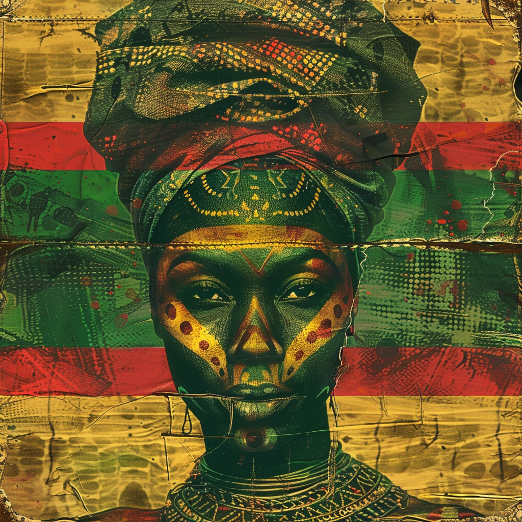 Jamaican Queen Flag Hieratic Visionary Art