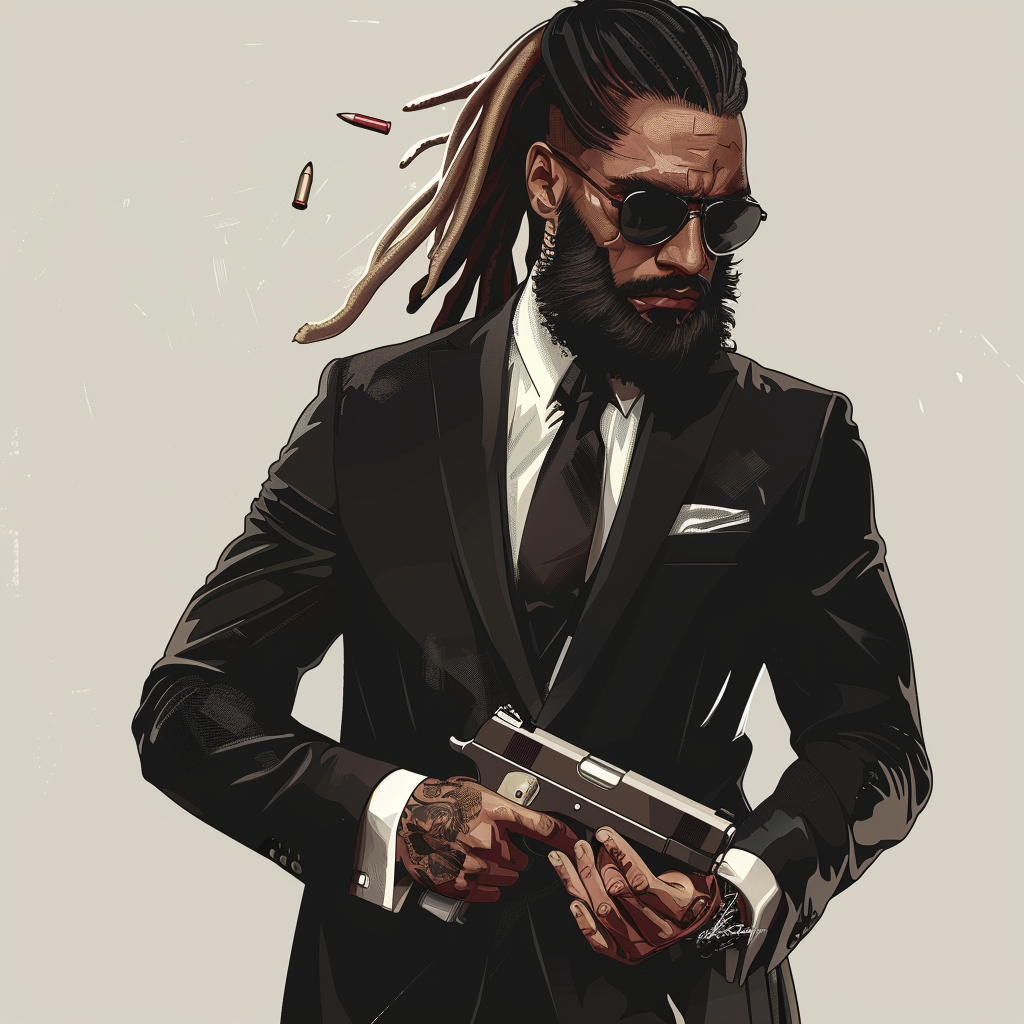 Young James Bond black dreadlocks