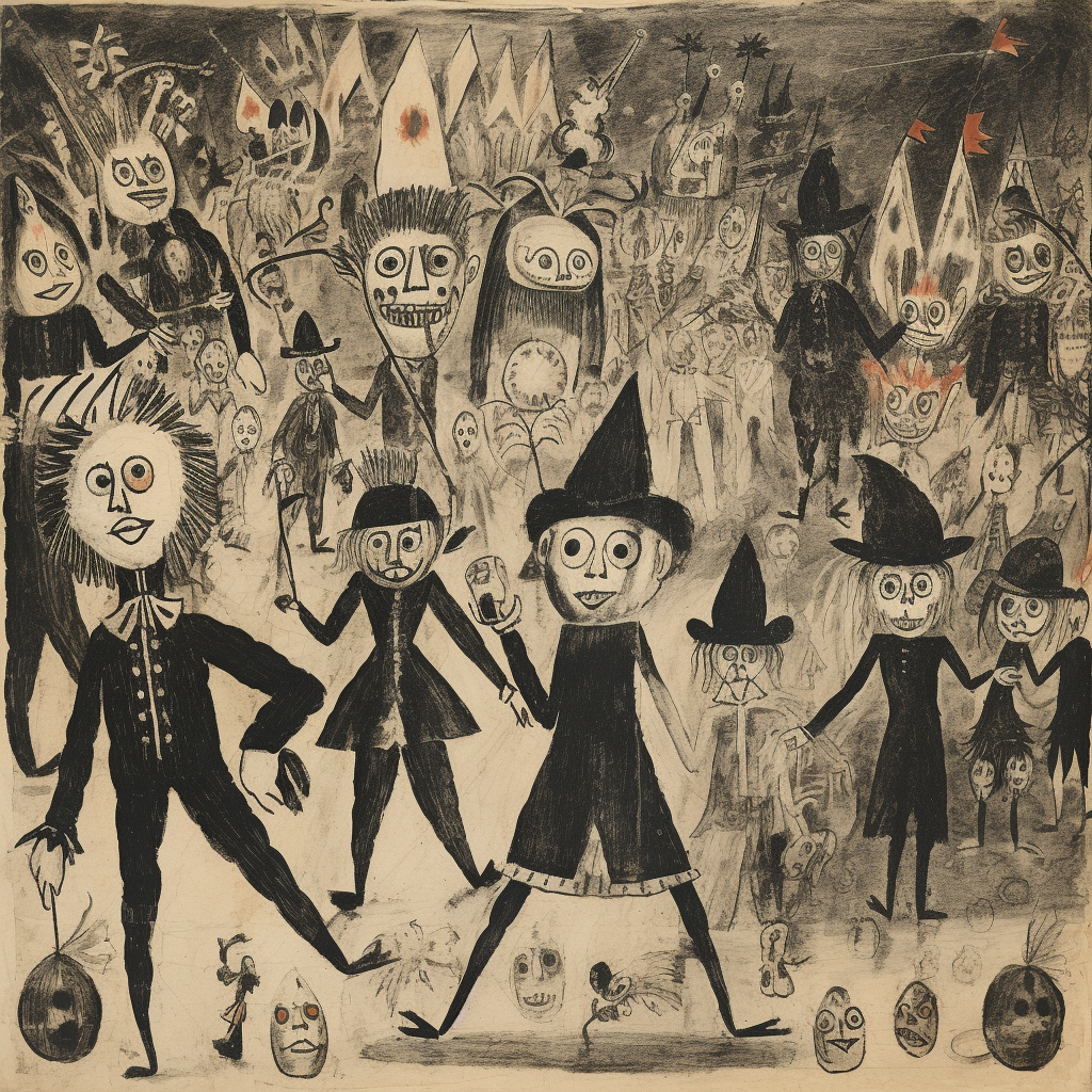 Sketch of James Ensor's Weird Carnival