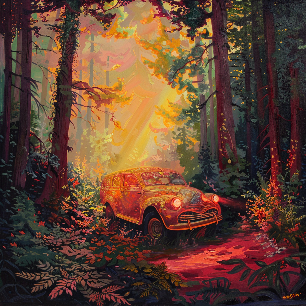 James Jean Car in Woods