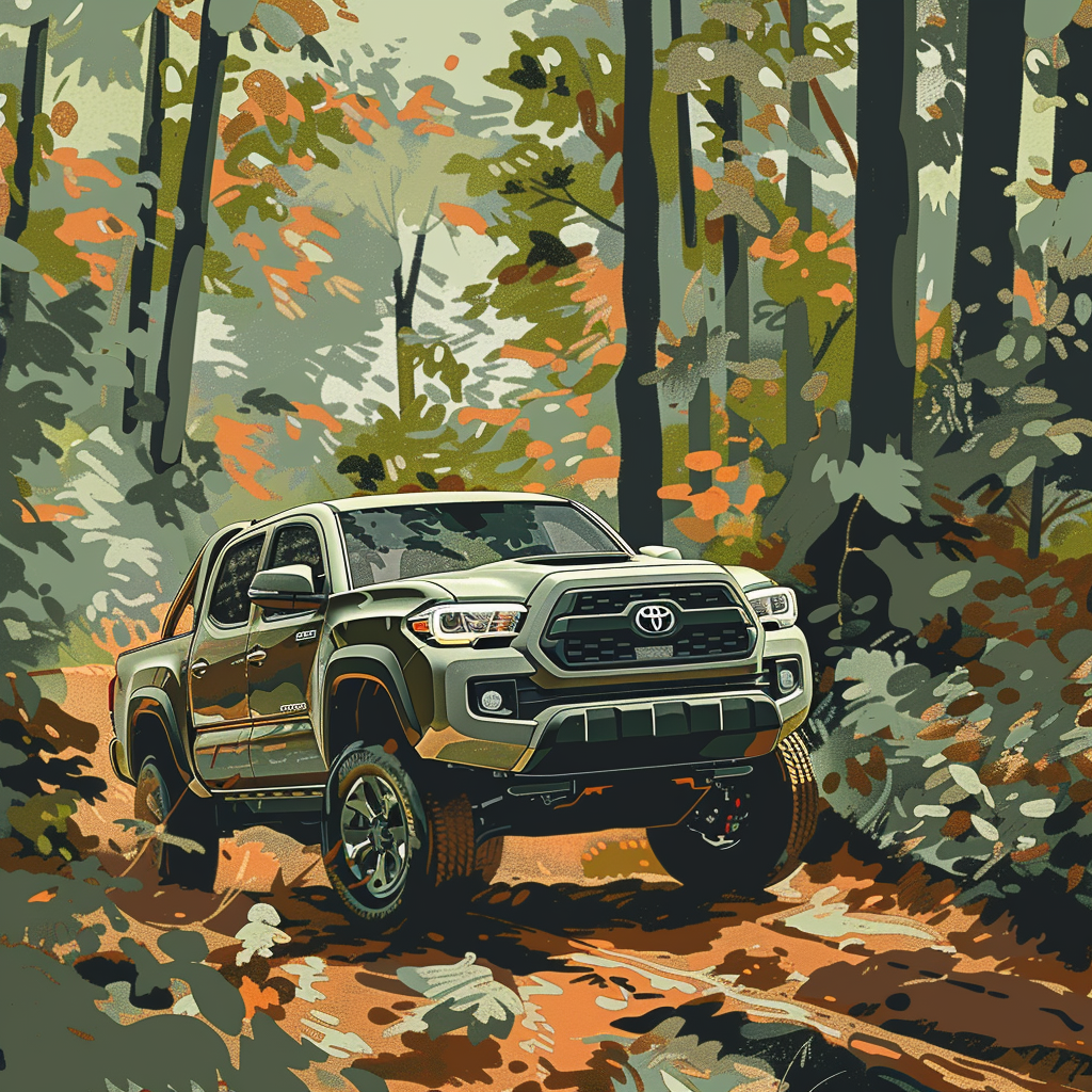 Artistic Toyota Tacoma in Woods