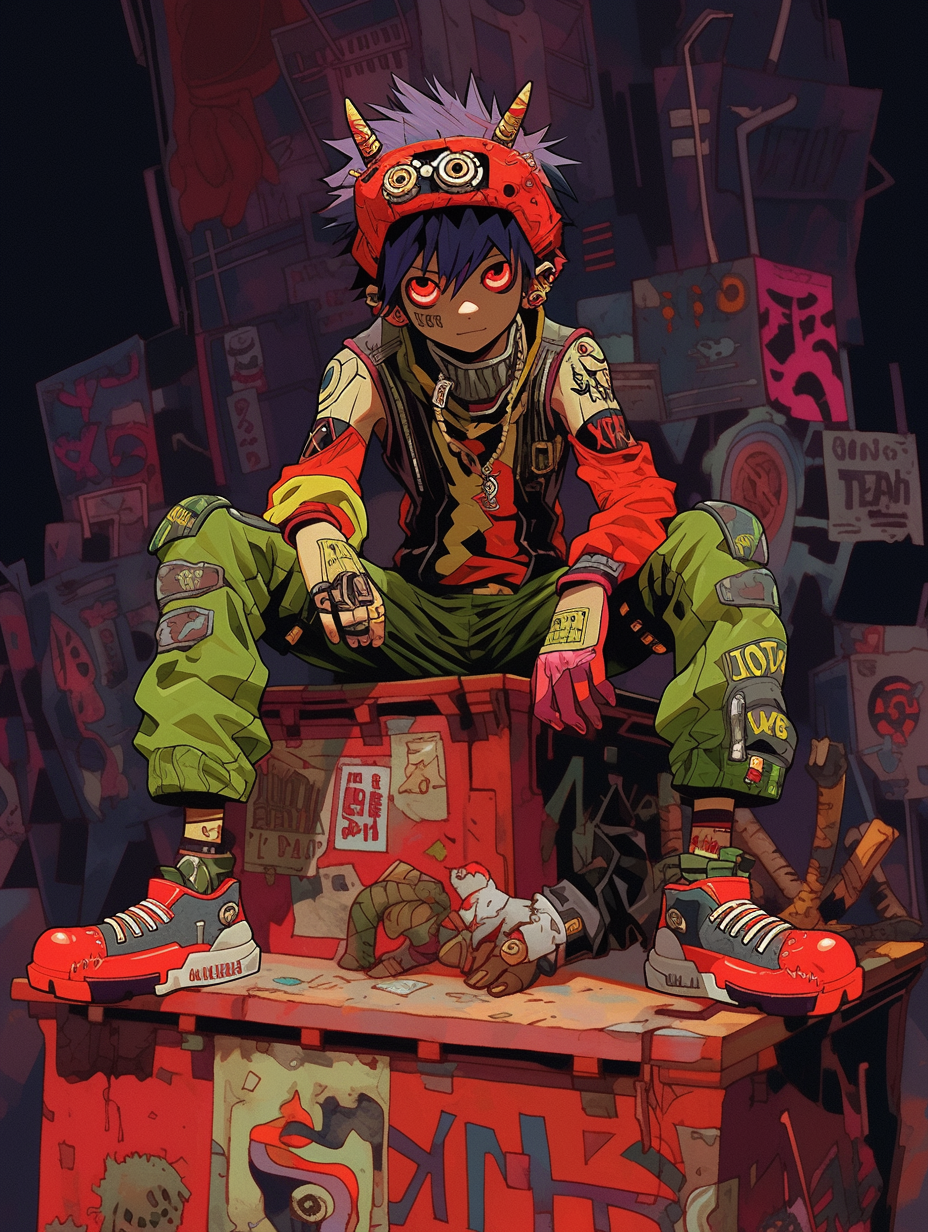 Colorful Jamie Hewlett Niji 5 Artwork