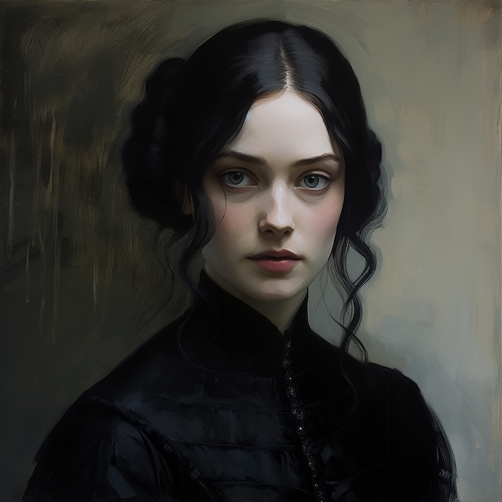 Jane Eyre in Gothic Oil Portrait