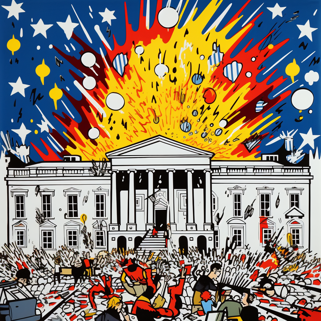 January 6 White House Riots Lichtenstein Style