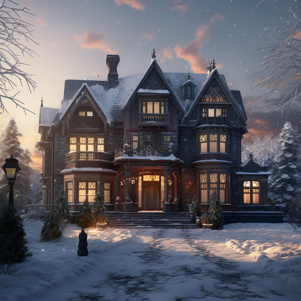 Beautiful January Mansion Image