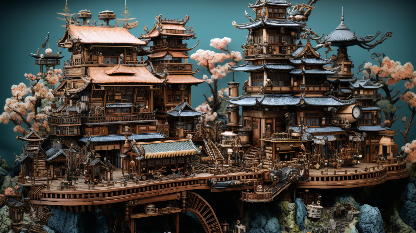 Captivating Japan Castle with Steampunk Inspiration