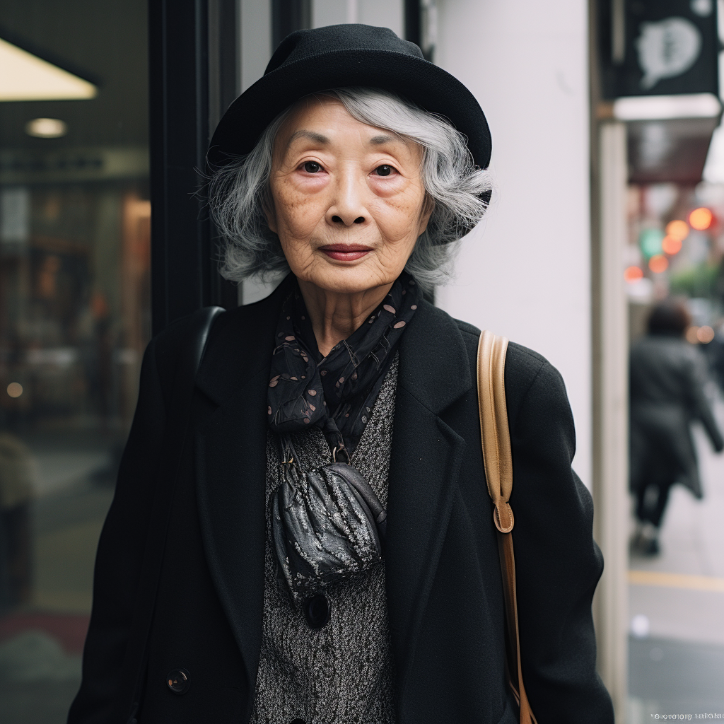 Elderwoman in Japan - Gloomy Street Snap ?