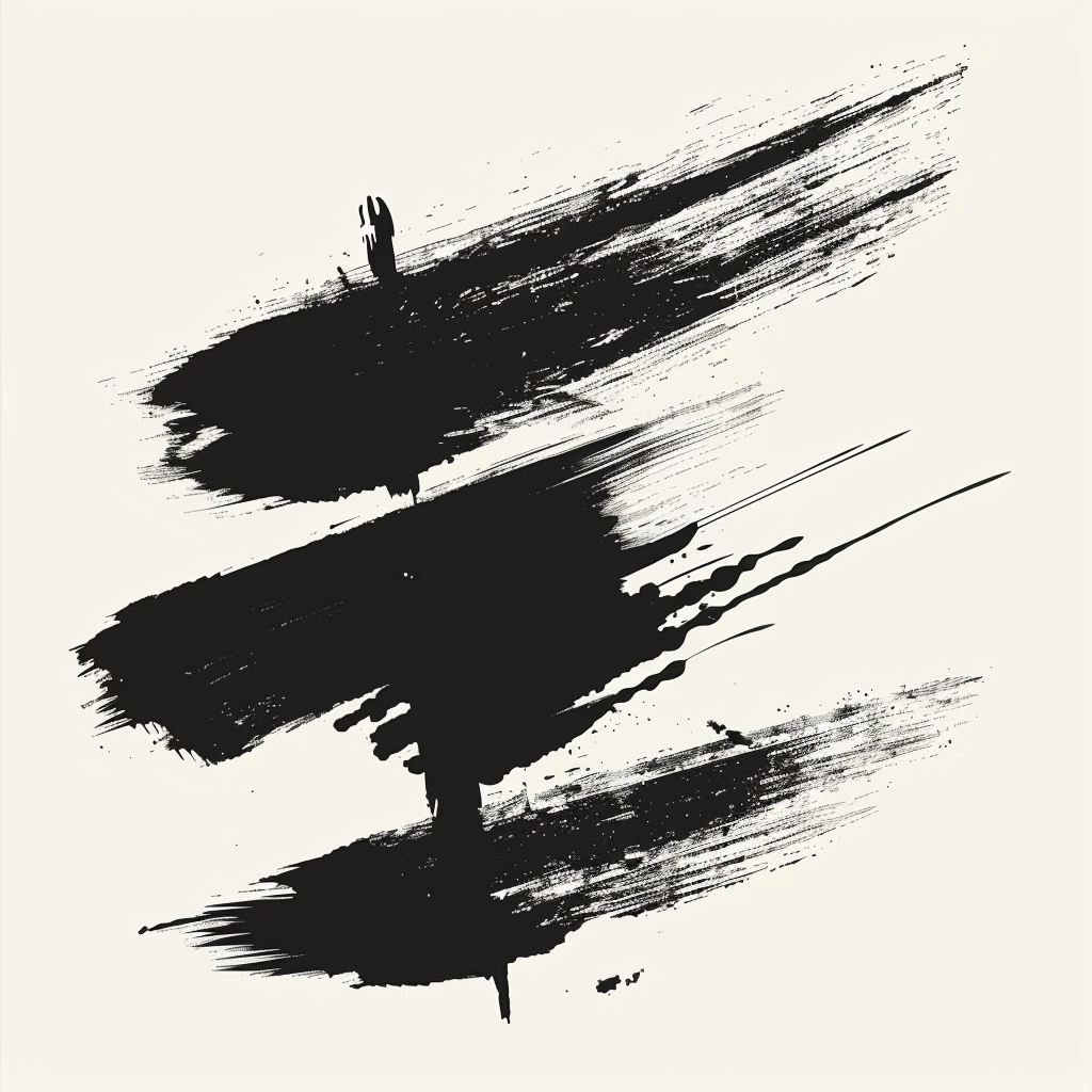 abstract Japanese calligraphic brush strokes